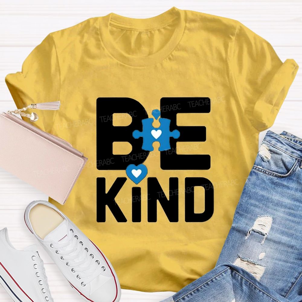 Be Kind Heart Color Blocks Teacher T-Shirt