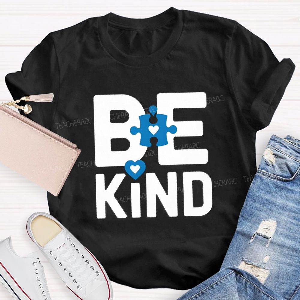 Be Kind Heart Color Blocks Teacher T-Shirt
