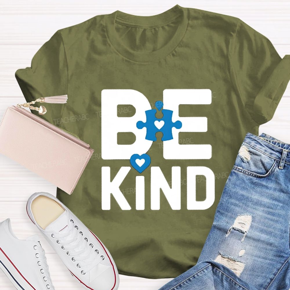Be Kind Heart Color Blocks Teacher T-Shirt