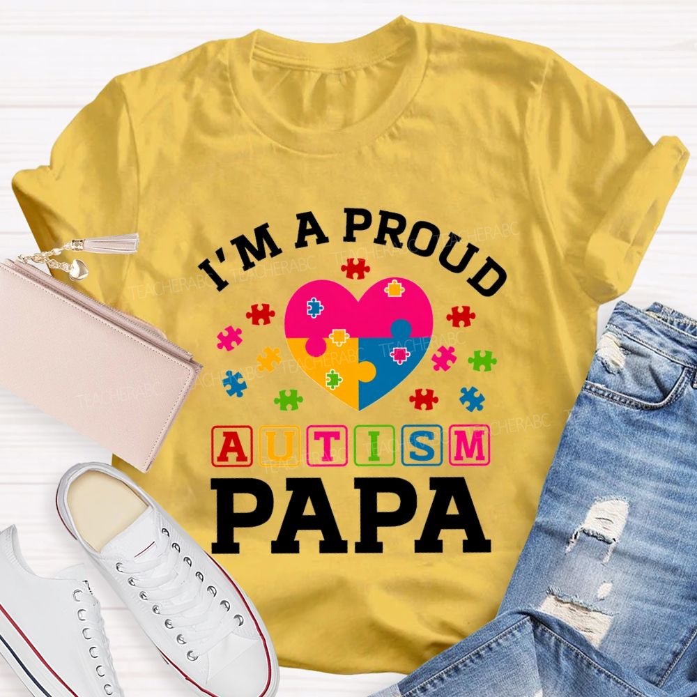 I'm A Proud Autism Para Colorful Heart Teacher T-Shirt