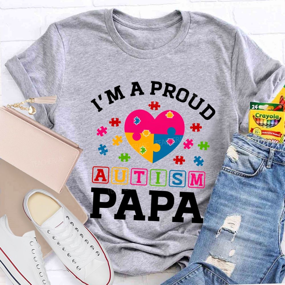 I'm A Proud Autism Para Colorful Heart Teacher T-Shirt