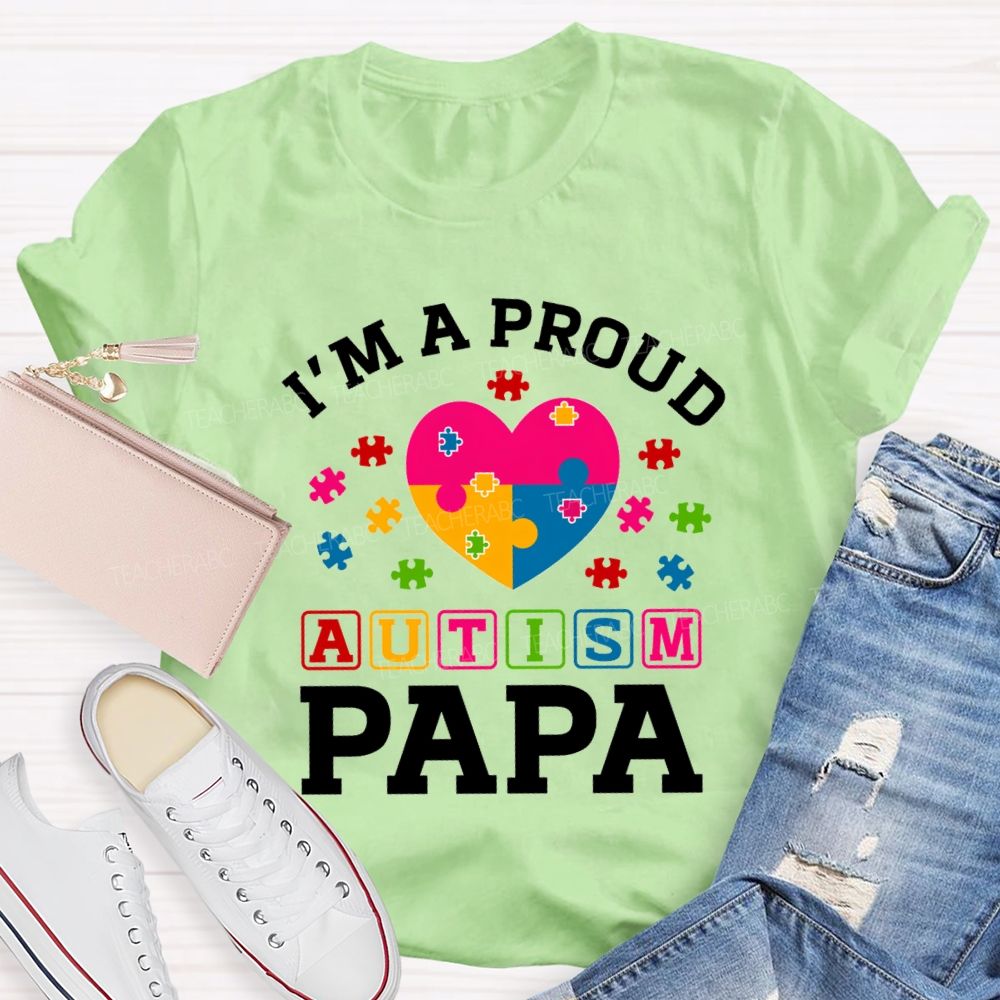 I'm A Proud Autism Para Colorful Heart Teacher T-Shirt