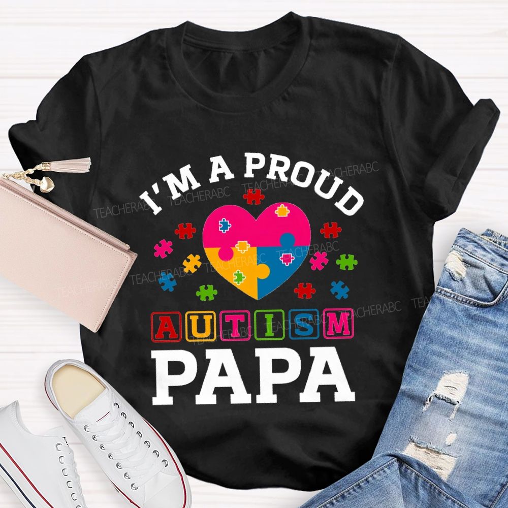 I'm A Proud Autism Para Colorful Heart Teacher T-Shirt