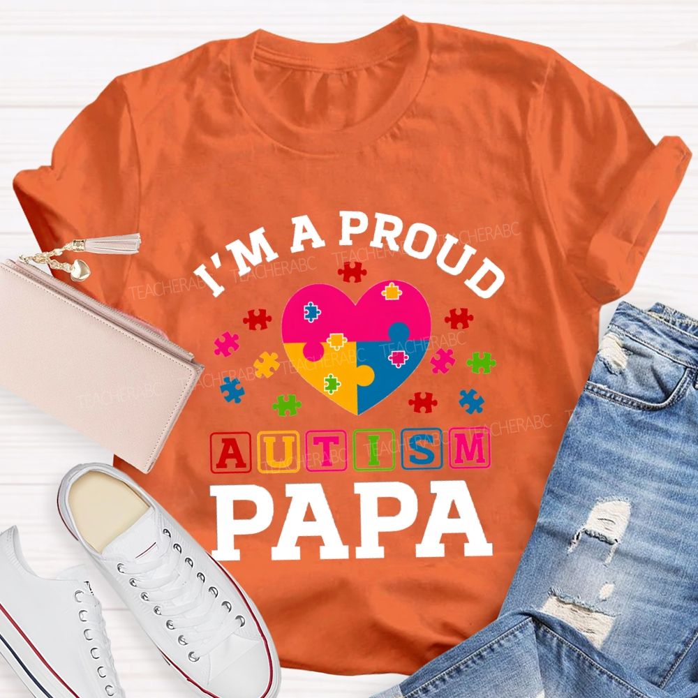 I'm A Proud Autism Para Colorful Heart Teacher T-Shirt