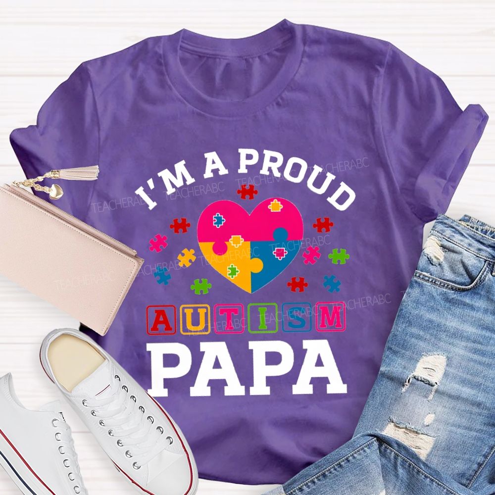 I'm A Proud Autism Para Colorful Heart Teacher T-Shirt