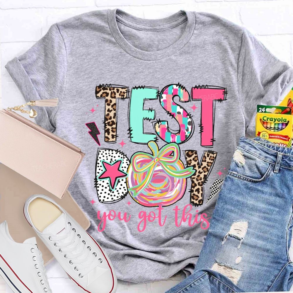 Test Day You Got This Colorful Apples Teacher T-shirt