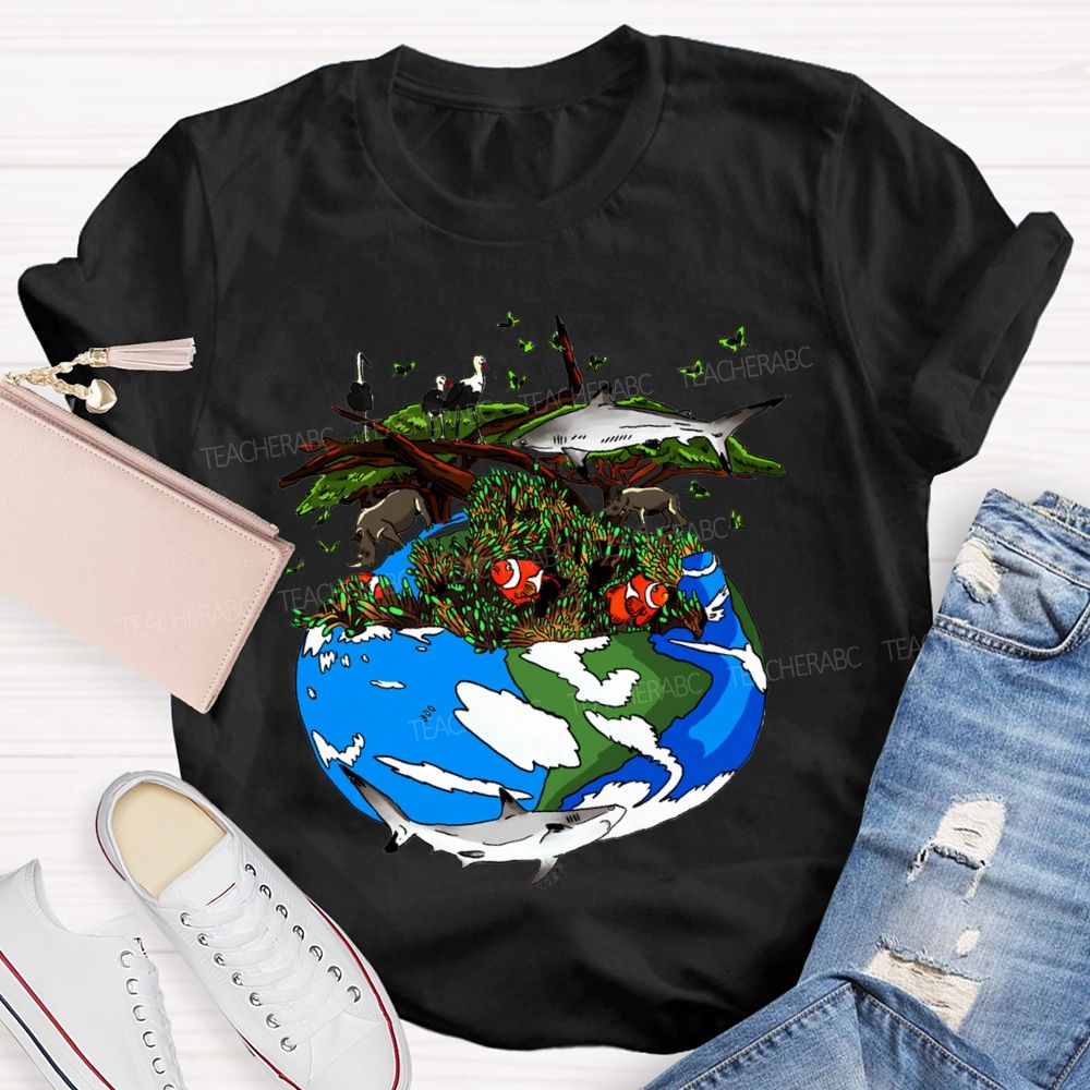 Protect The Ecological Environment Earth Day Teacher T-shirt