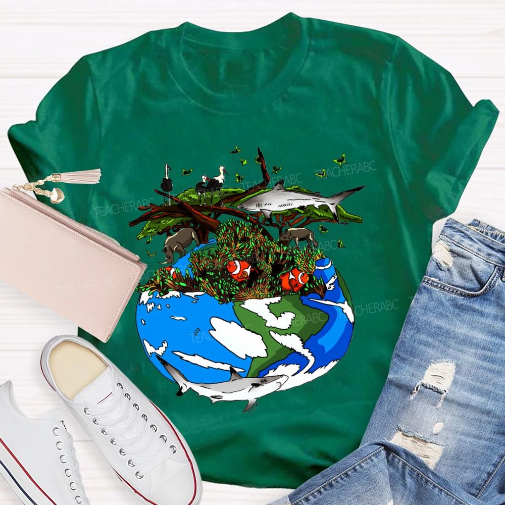 Protect The Ecological Environment Earth Day Teacher T-shirt