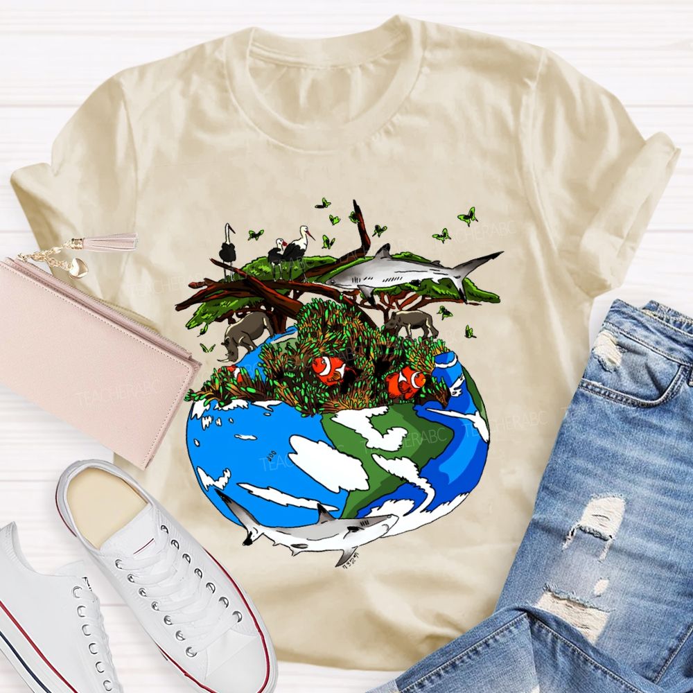 Protect The Ecological Environment Earth Day Teacher T-shirt
