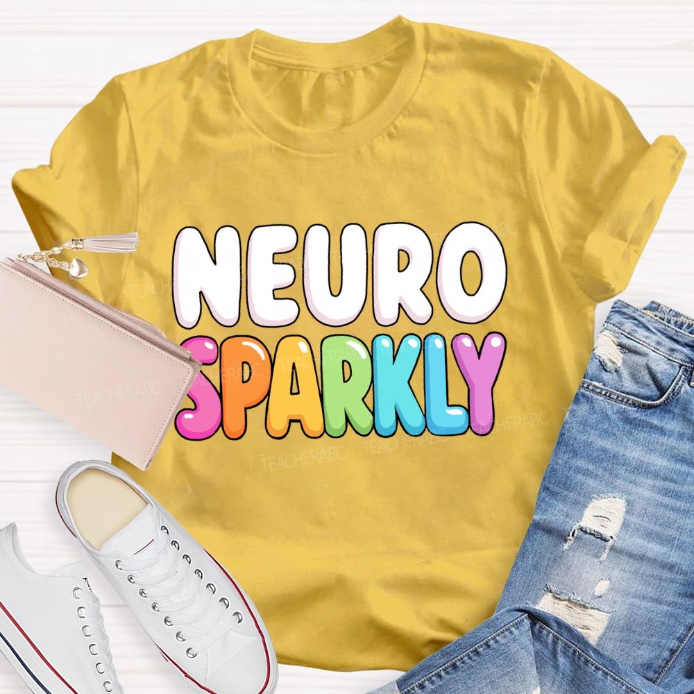 Neuro Sparkly Colorful Letter Special Education Teacher T-shirt