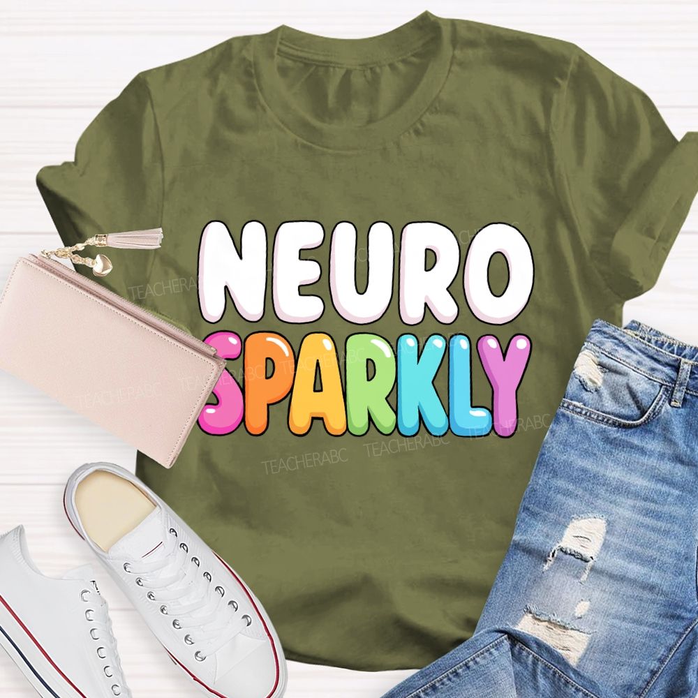 Neuro Sparkly Colorful Letter Special Education Teacher T-shirt