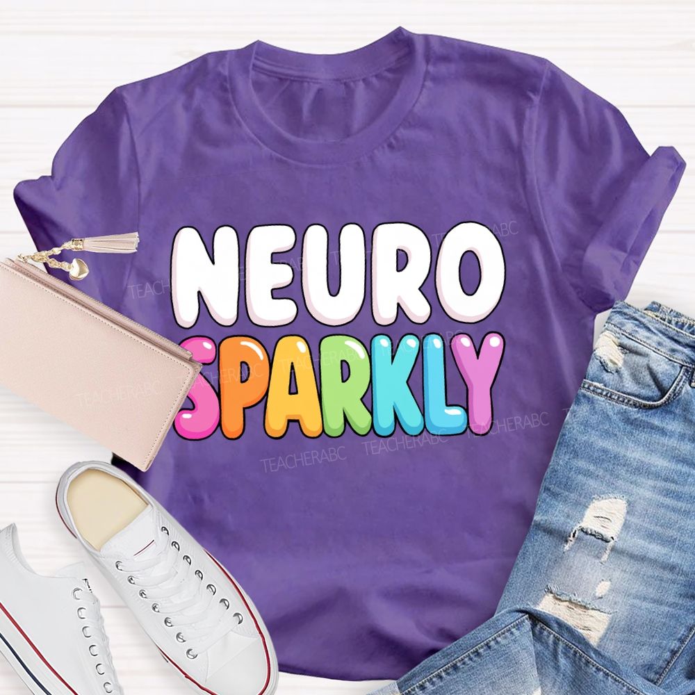 Neuro Sparkly Colorful Letter Special Education Teacher T-shirt