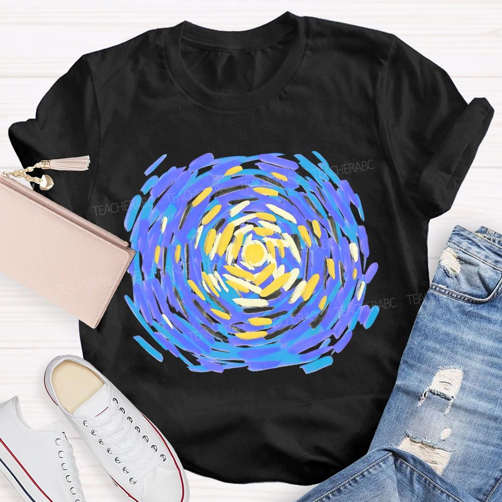 Starry Sky Art Graphics Teacher T-shirt