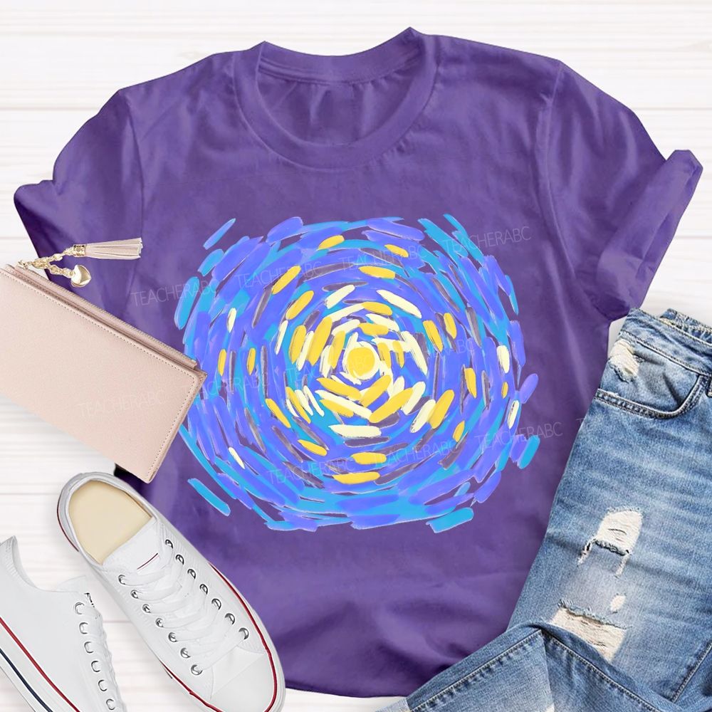 Starry Sky Art Graphics Teacher T-shirt