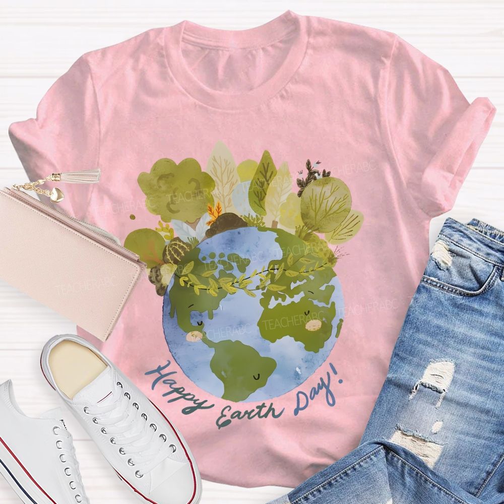 Happy Earth Day Graphics Teacher T-shirt