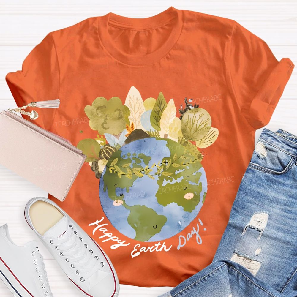 Happy Earth Day Graphics Teacher T-shirt