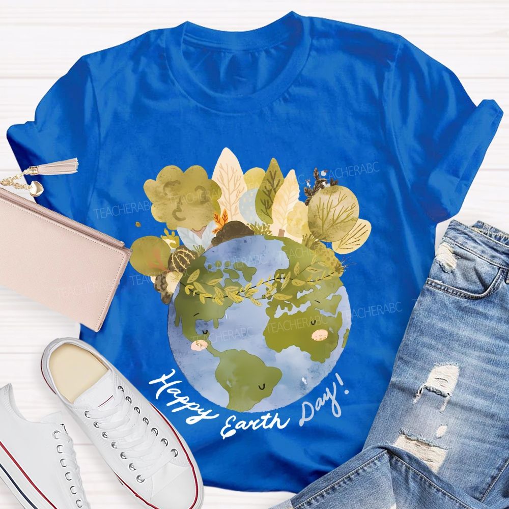 Happy Earth Day Graphics Teacher T-shirt