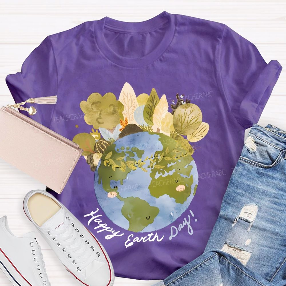 Happy Earth Day Graphics Teacher T-shirt