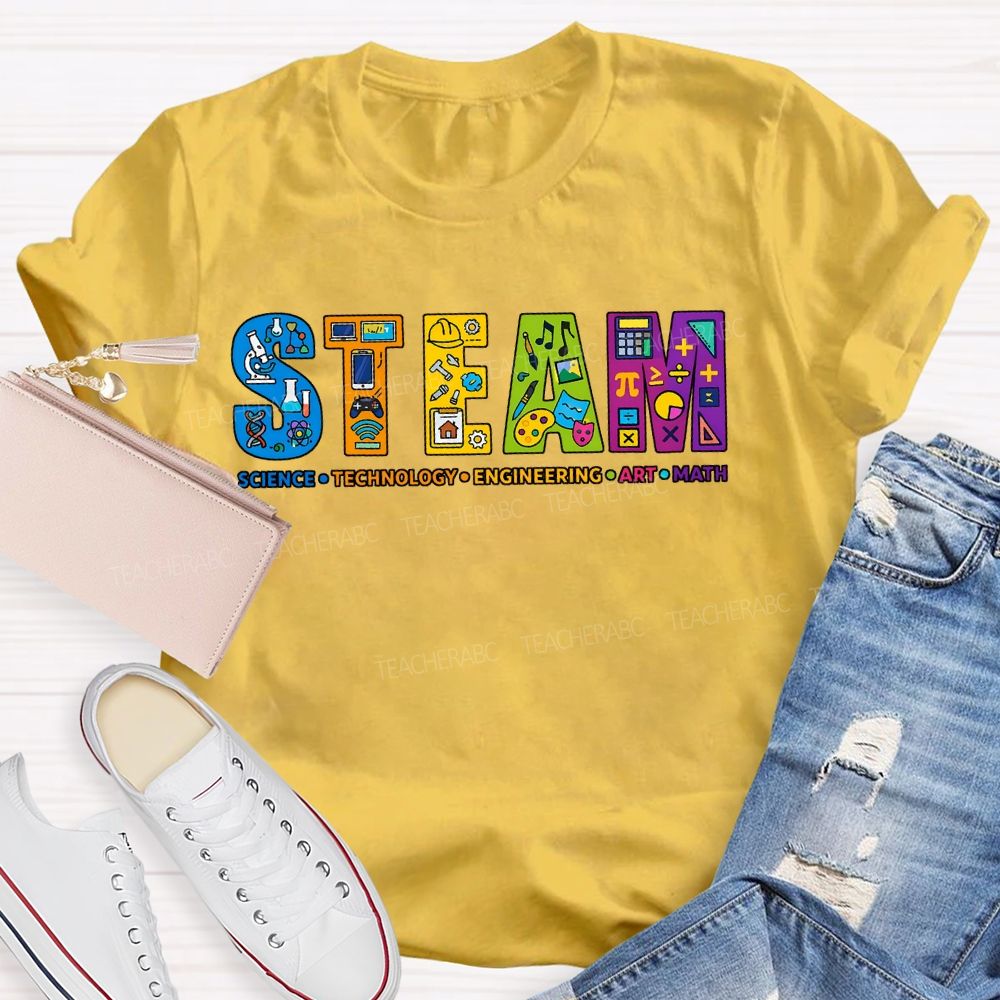 Steam Science Technology Engineering Art Math Teacher T-shirt