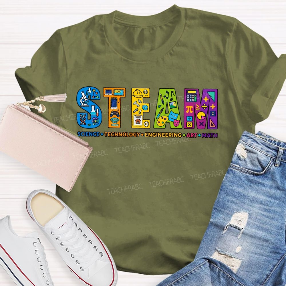 Steam Science Technology Engineering Art Math Teacher T-shirt