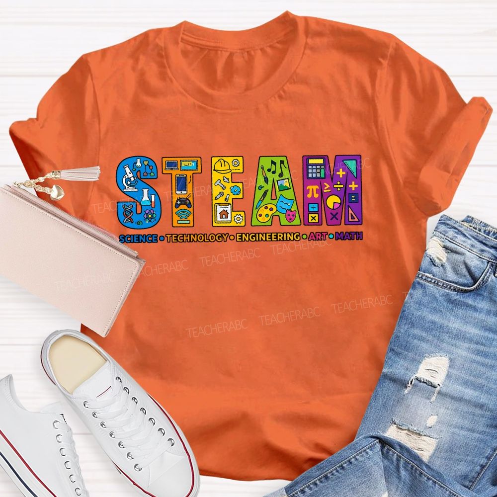 Steam Science Technology Engineering Art Math Teacher T-shirt
