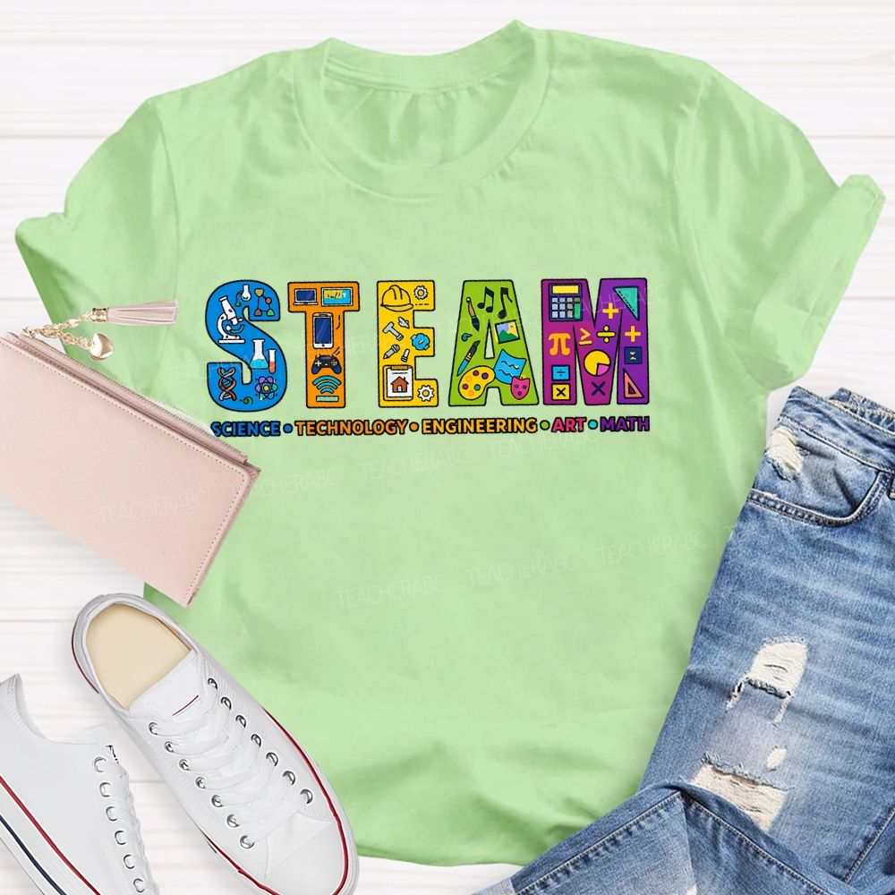 Steam Science Technology Engineering Art Math Teacher T-shirt