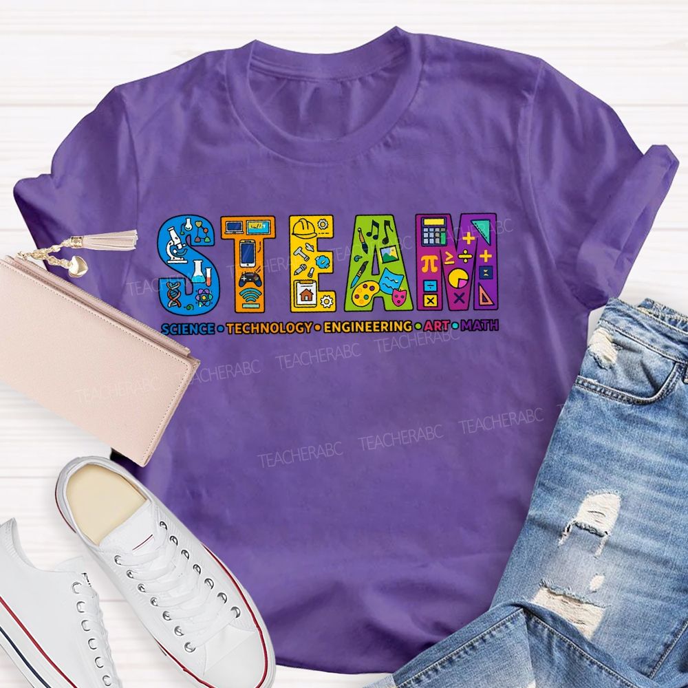 Steam Science Technology Engineering Art Math Teacher T-shirt