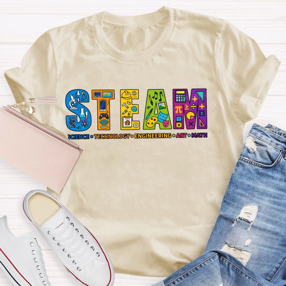 Steam Science Technology Engineering Art Math Teacher T-shirt