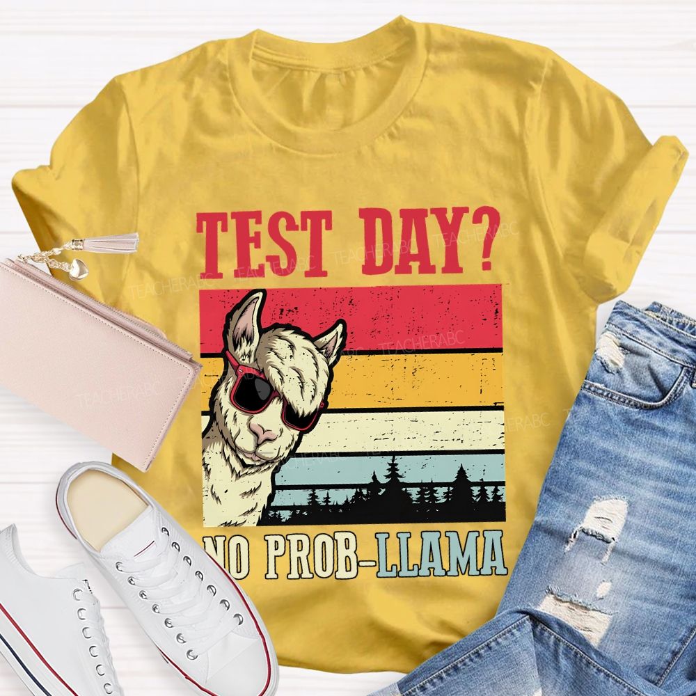 Test Day No Probllama Teacher T-shirt
