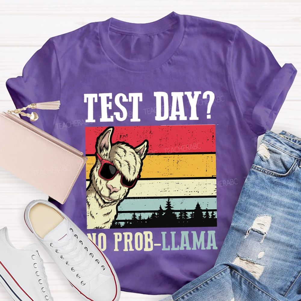 Test Day No Probllama Teacher T-shirt