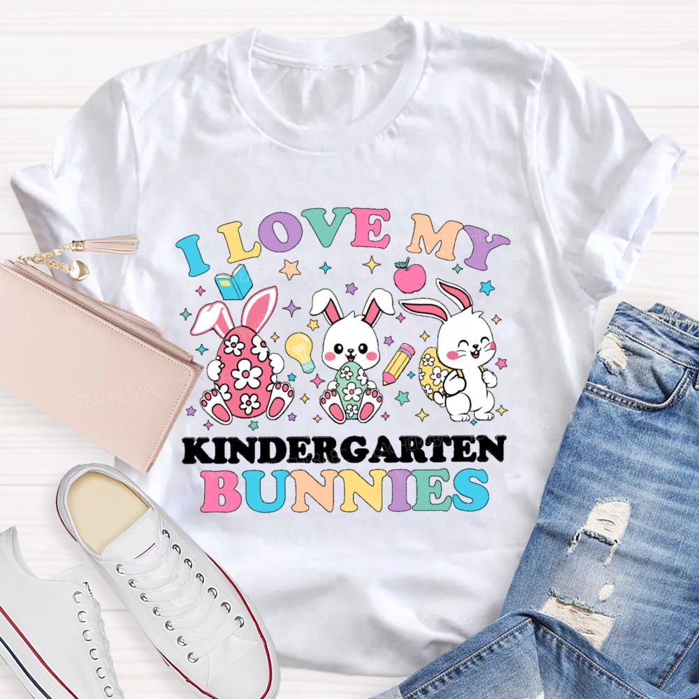 Personalized Grade L Love My Bunnies Easter Teacher T-Shirt