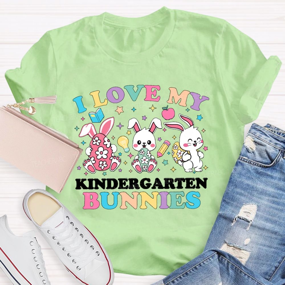 Personalized Grade L Love My Bunnies Easter Teacher T-Shirt