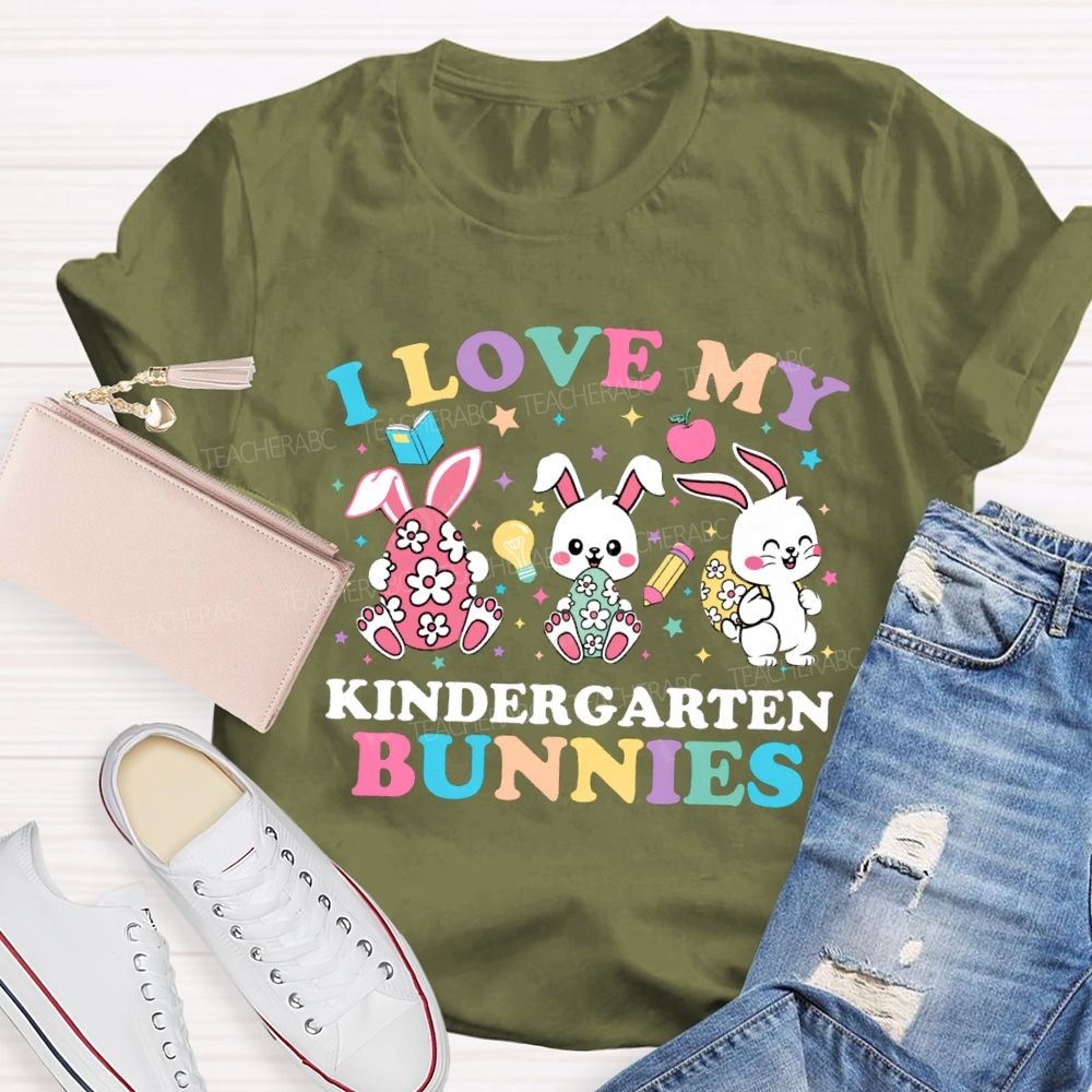 Personalized Grade L Love My Bunnies Easter Teacher T-Shirt