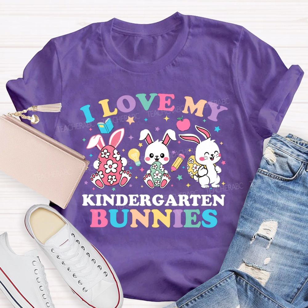 Personalized Grade L Love My Bunnies Easter Teacher T-Shirt