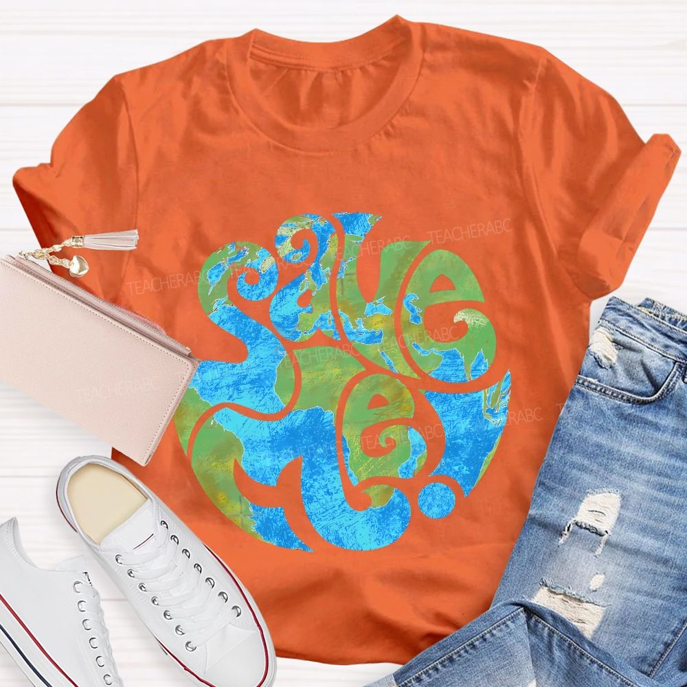 Save The Earth Graphic Teacher T-shirt