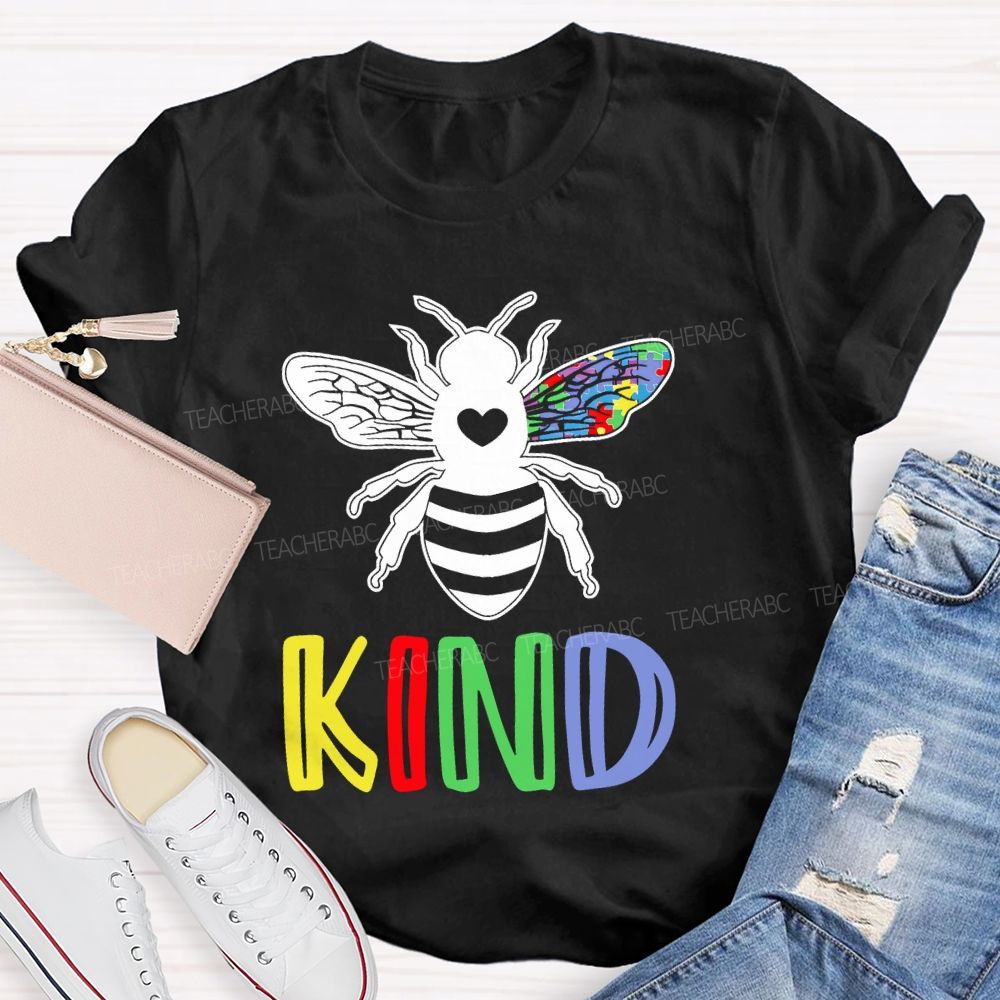 Bee Kind Autism Teacher T-shirt