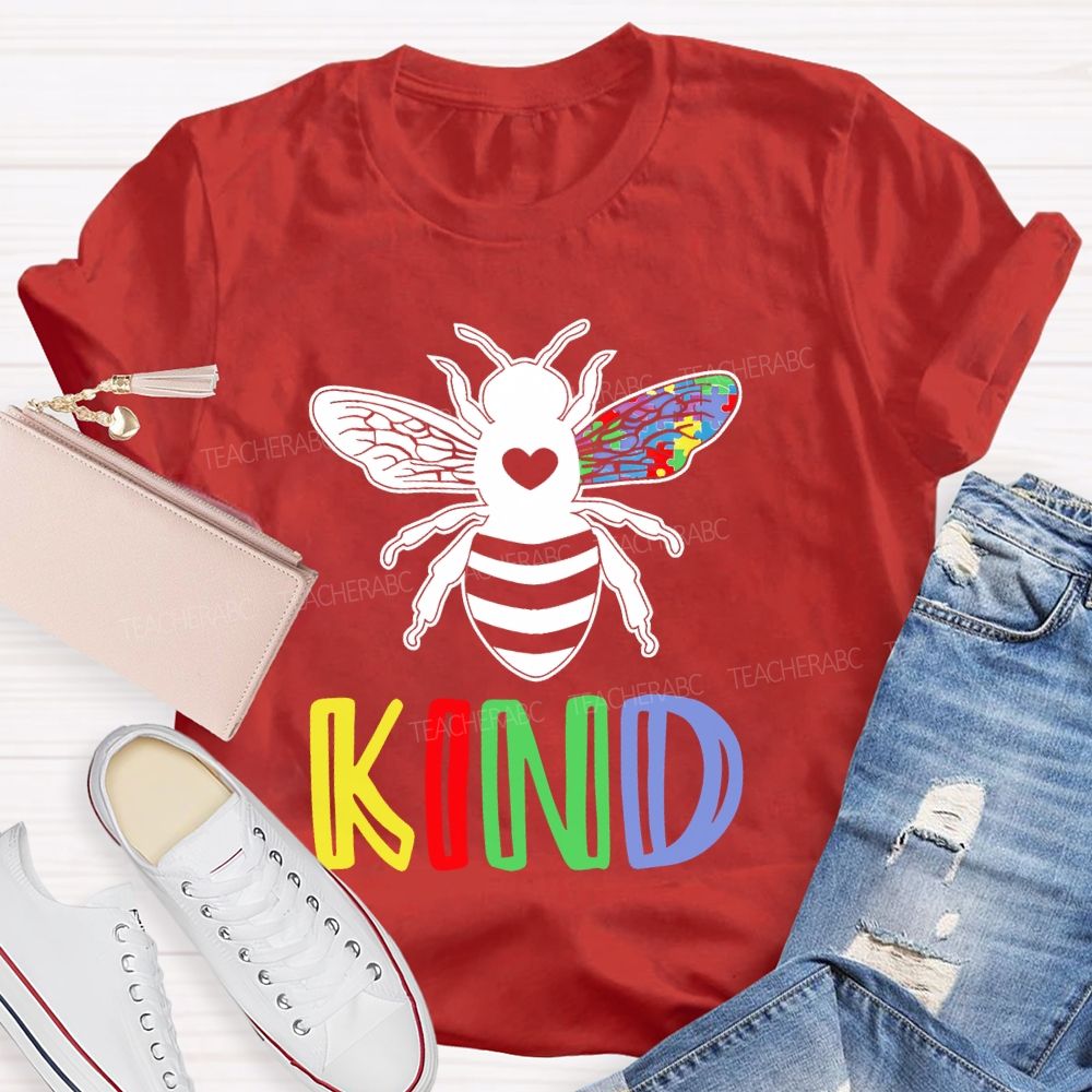 Bee Kind Autism Teacher T-shirt