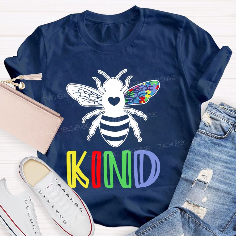 Bee Kind Autism Teacher T-shirt