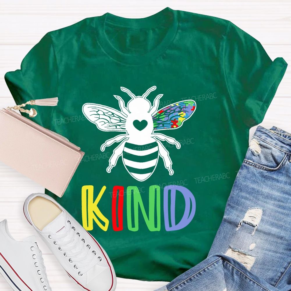 Bee Kind Autism Teacher T-shirt