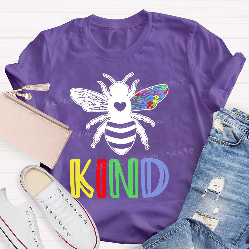 Bee Kind Autism Teacher T-shirt