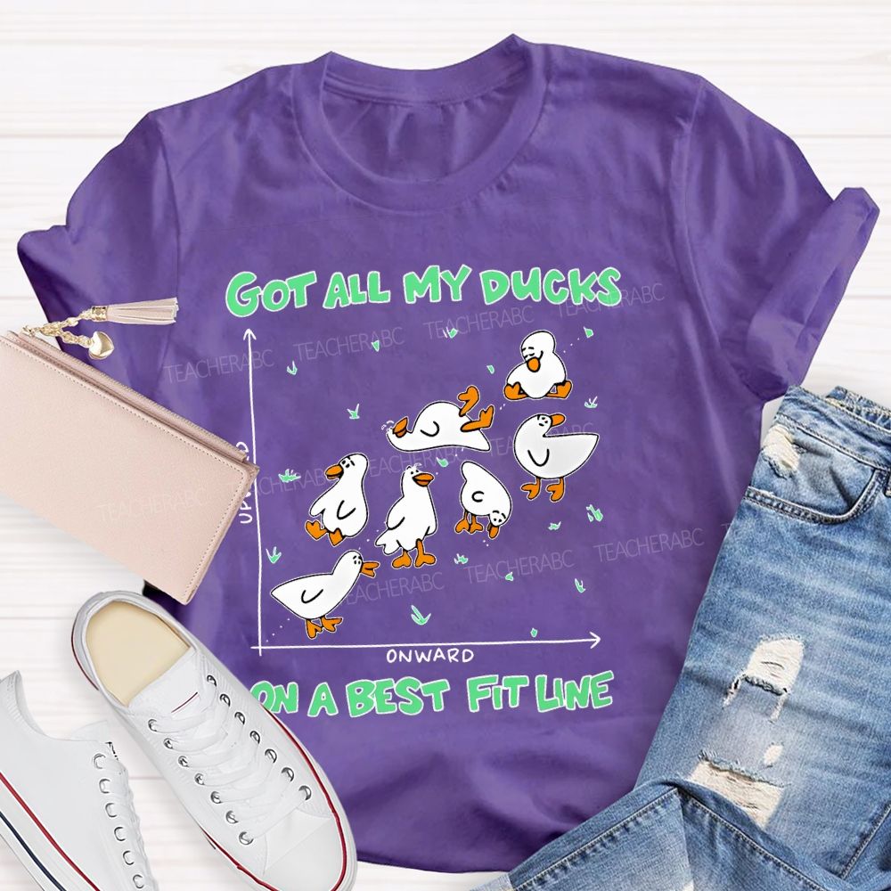 Got All My Ducks On A Best Fit Line Teacher T-shirt
