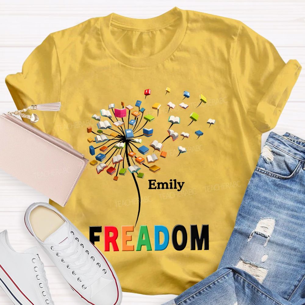 Personalized Name Freedom To Read Teacher T-shirt