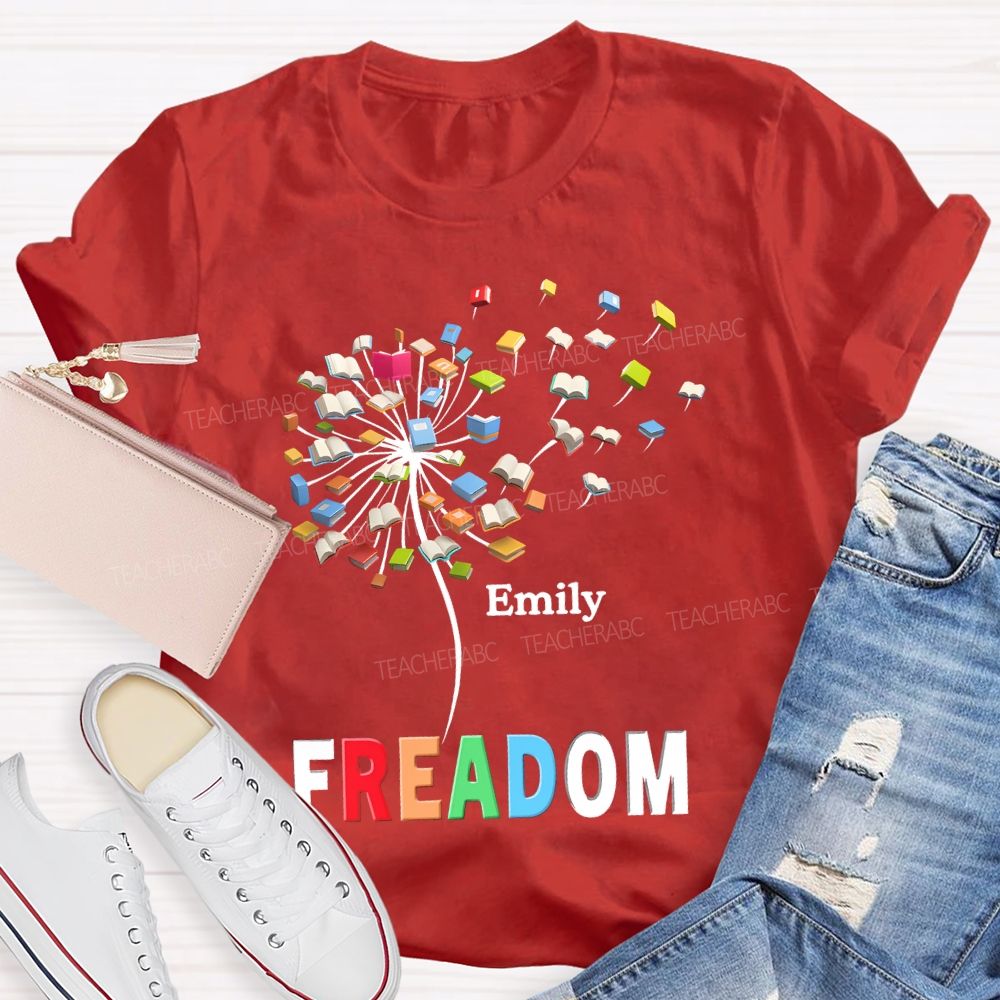Personalized Name Freedom To Read Teacher T-shirt