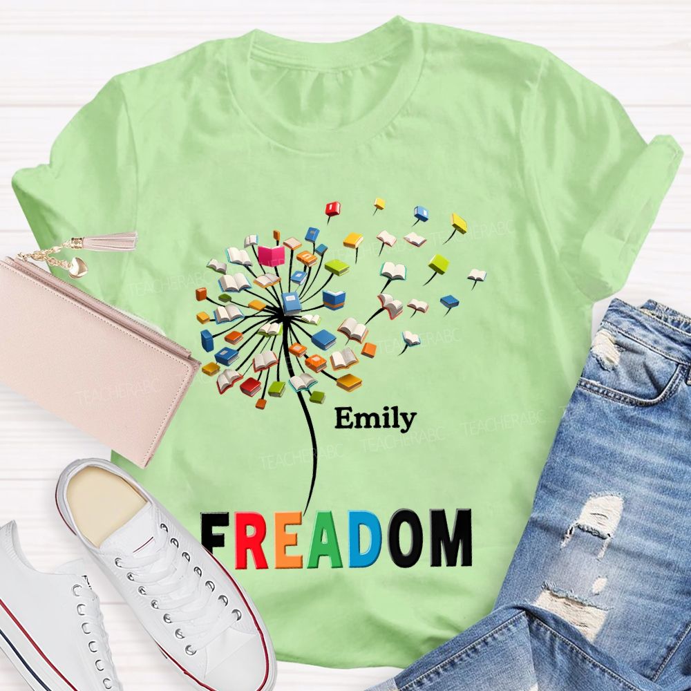 Personalized Name Freedom To Read Teacher T-shirt