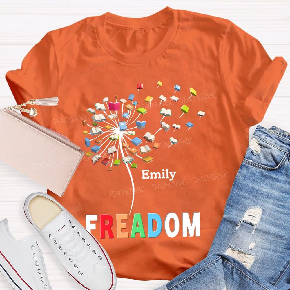Personalized Name Freedom To Read Teacher T-shirt