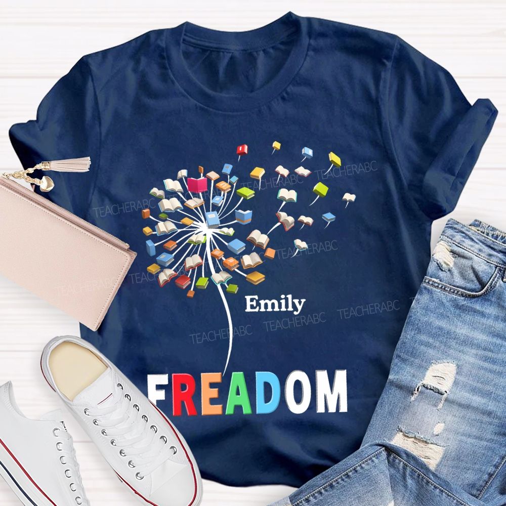 Personalized Name Freedom To Read Teacher T-shirt