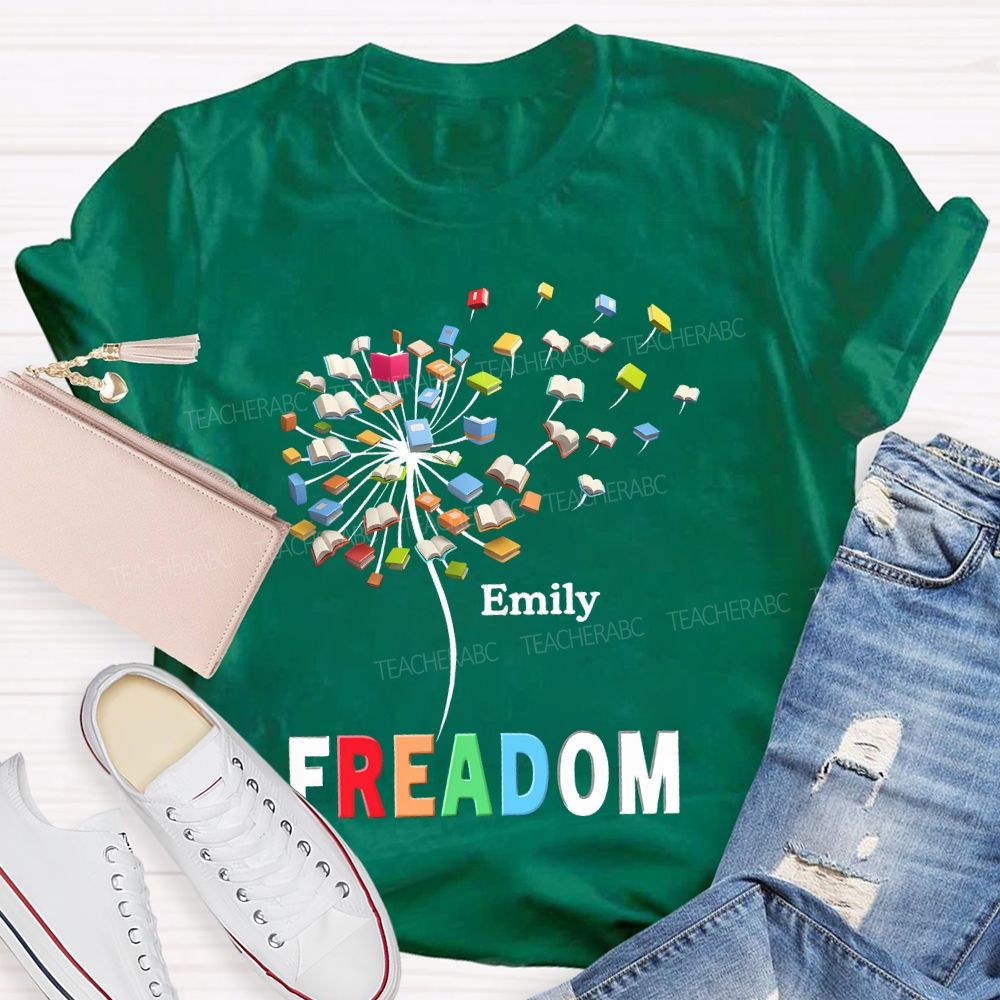 Personalized Name Freedom To Read Teacher T-shirt