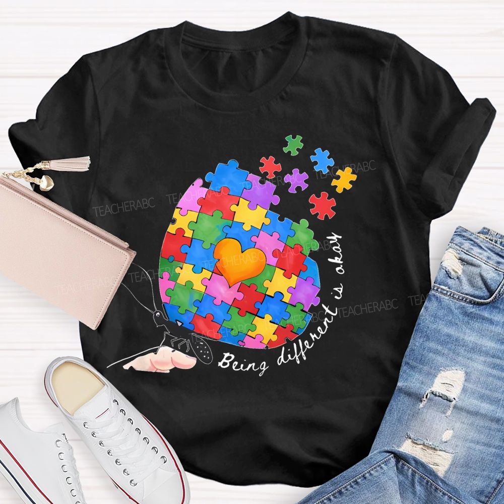 Being Different Is Okay Teacher T-shirt