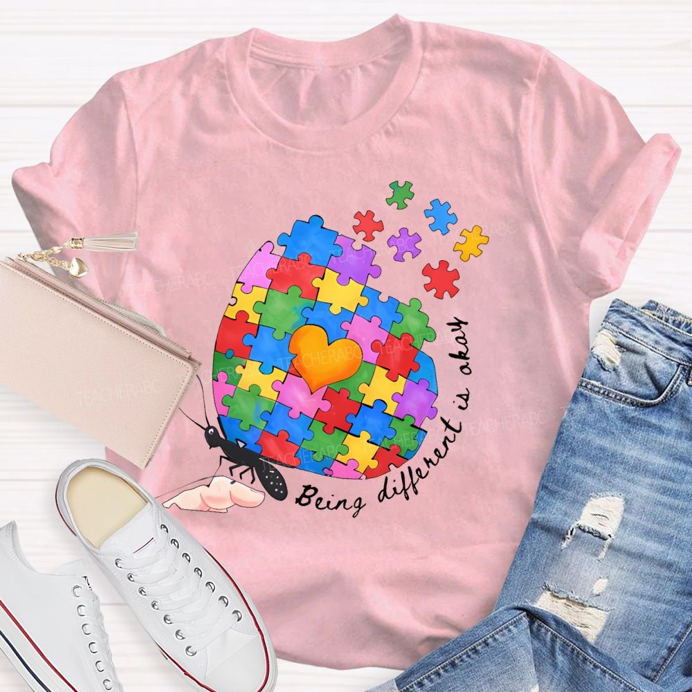 Being Different Is Okay Teacher T-shirt