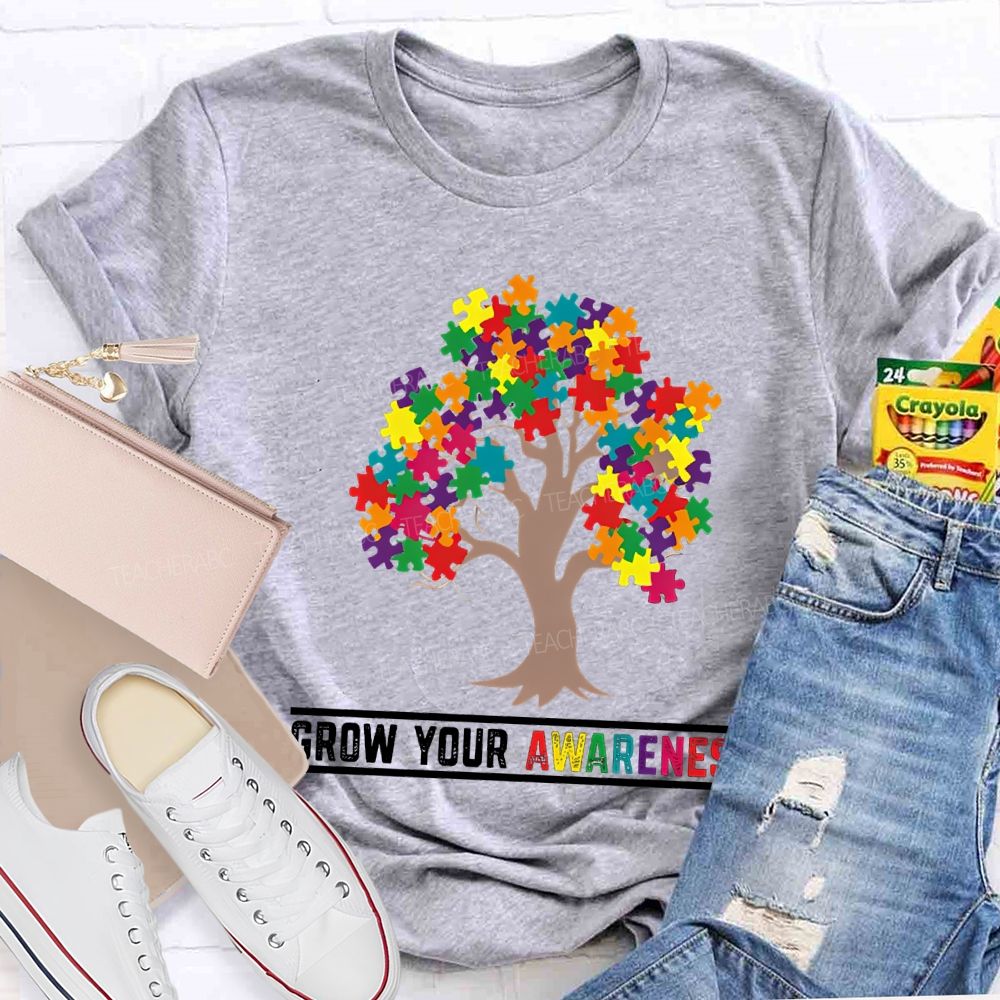 Show Your Awareness Autism Building Tree T-shirt